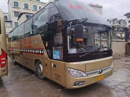 2018년 중고 버스 Yutong 중고 여행 버스 Zk6122 50 Seat Lhd 지원 Diesel A/C Golden Color